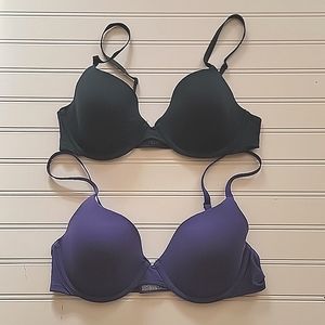 Gap Body Bra 34B Favorite T-Shirt Purple Navy Blue